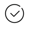 Icon mit symbolischen Häkchen für Verlässlichkeit
